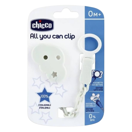 Chicco Clip para Chupete con Cadenita Nube