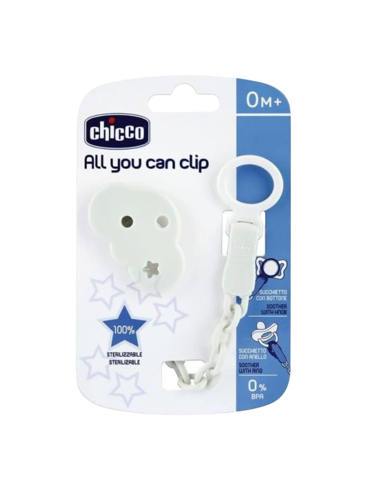Chicco Clip para Chupete con Cadenita Nube