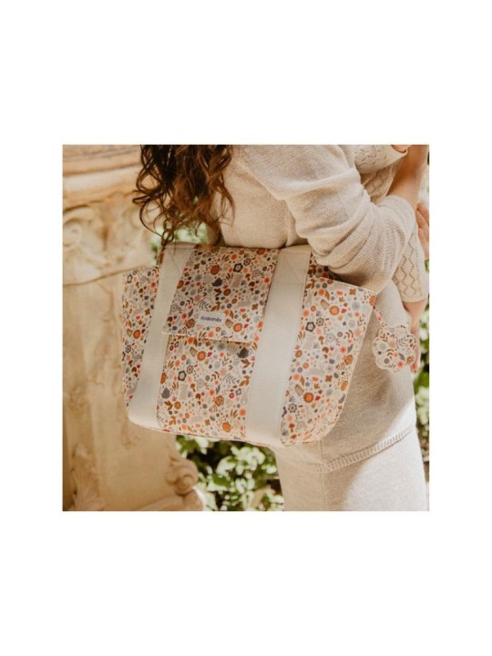 Suavinex bolso maternidad pequeño estampado flores