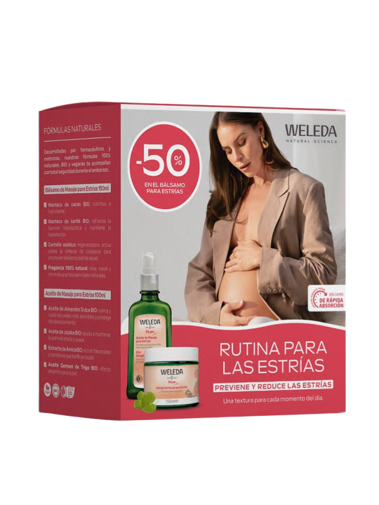 Weleda aceite masaje estrias+ balsamo masaje estrias