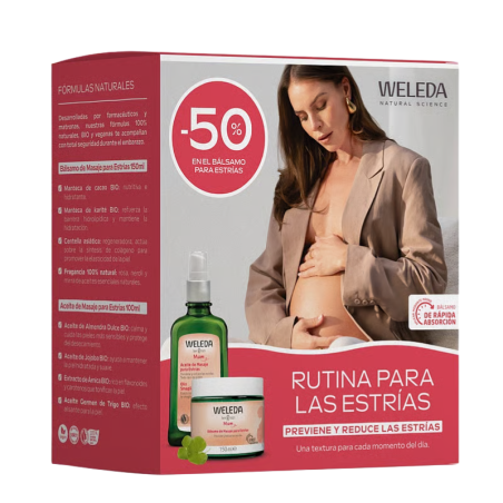 Weleda aceite masaje estrias+ balsamo masaje estrias