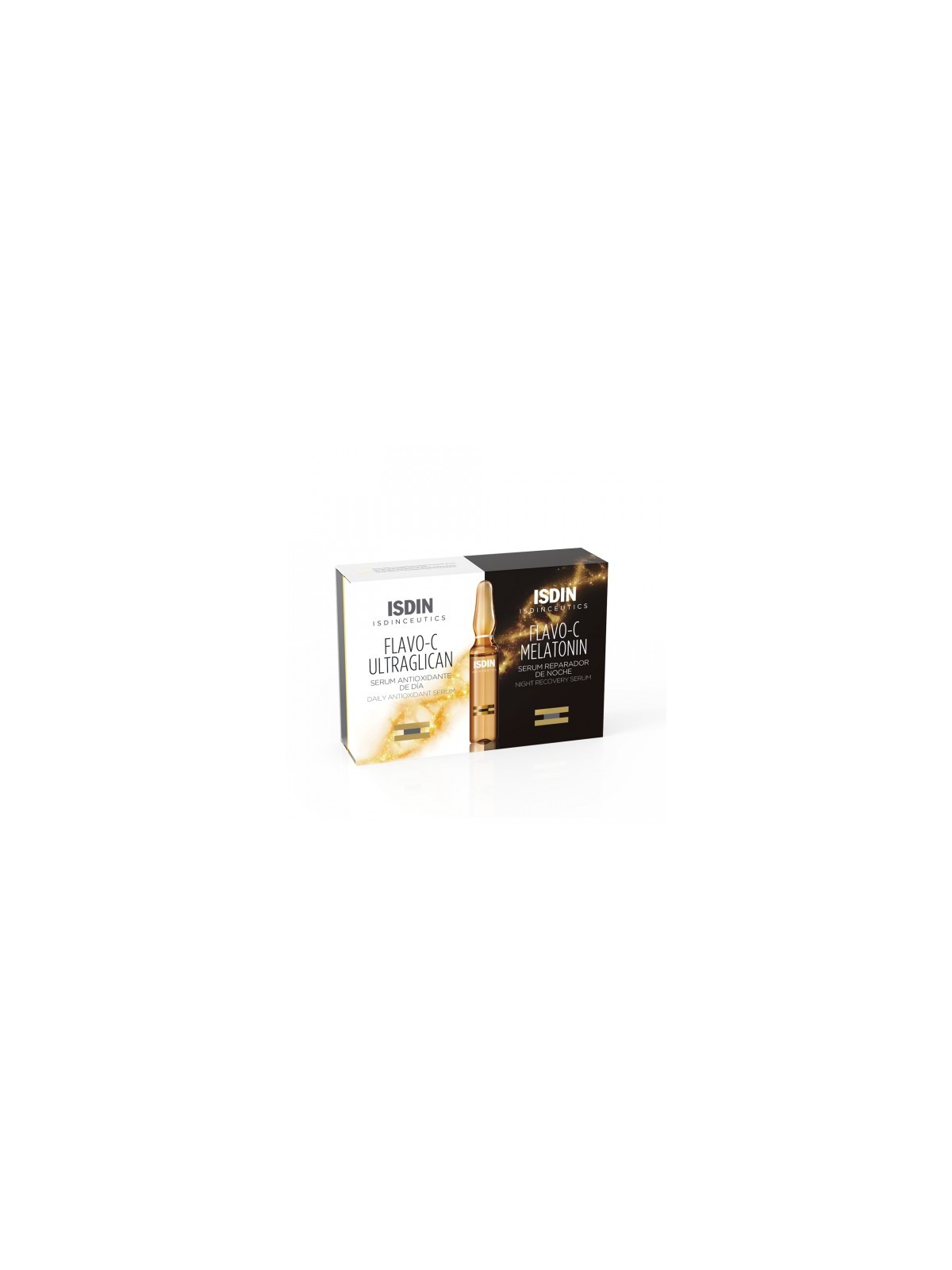 ISDIN Isdinceutics Flavo-C Ultraglican + Melatonin Duplo Ampollas Antioxidantes Día y Noche