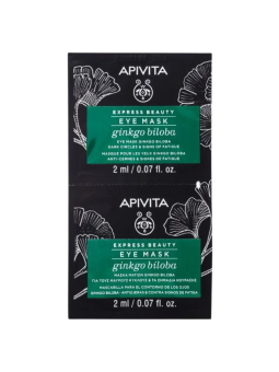 Apivita express beauty mascarilla ginkgo ojeras y bolsas 2x2ml