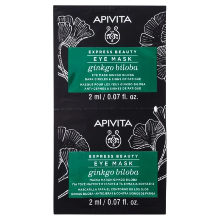 Apivita express beauty mascarilla ginkgo ojeras y bolsas 2x2ml