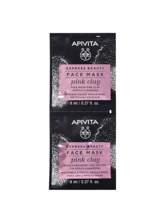 Apivita express beauty mascarilla arcilla rosa 2x8ml