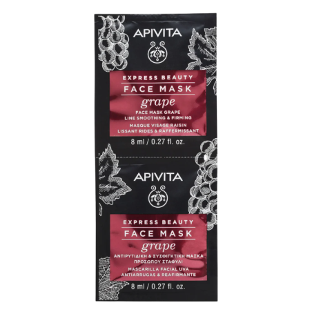 Apivita express beauty mascarilla antiarrugas uva 2x8ml