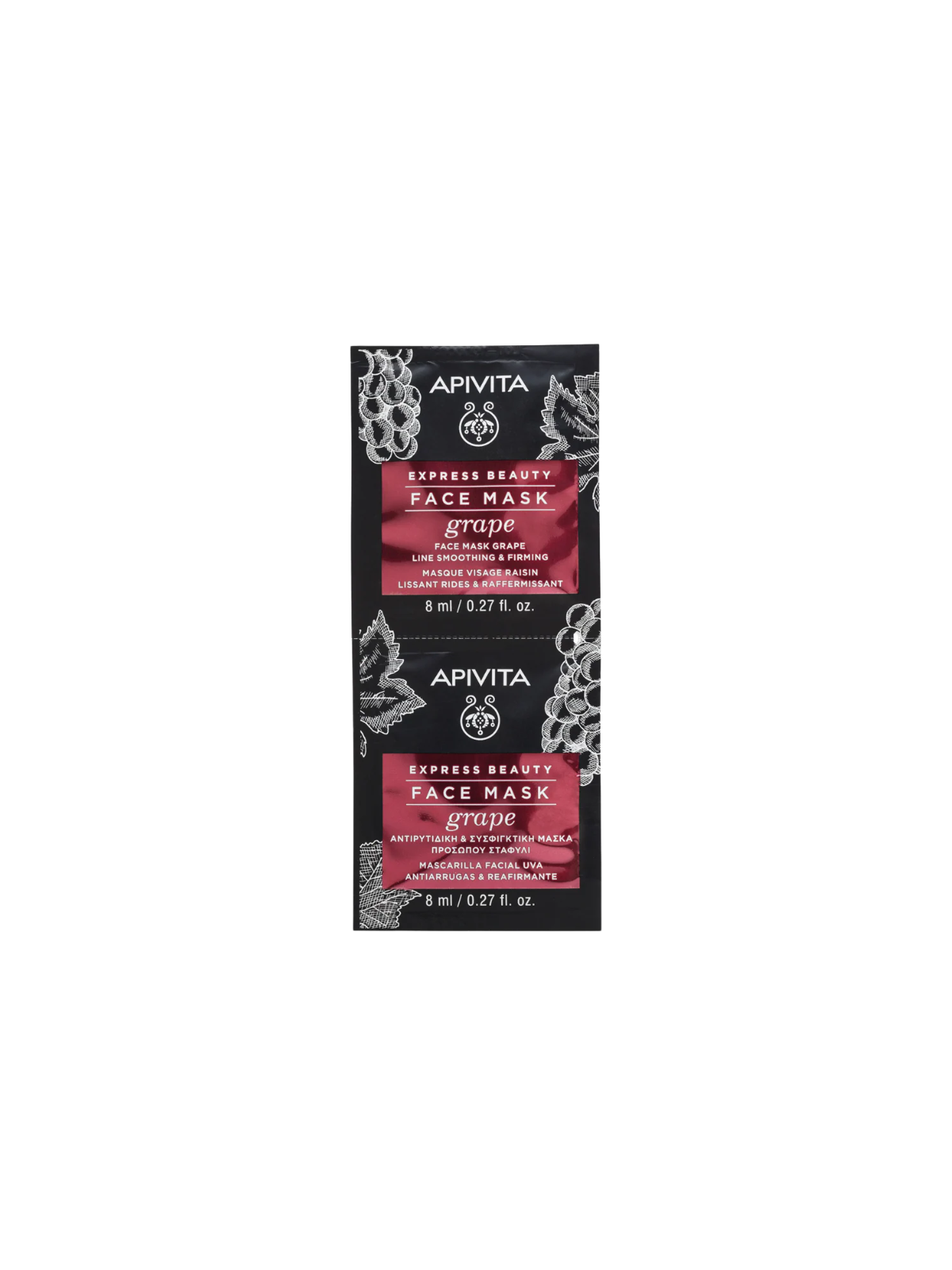 Apivita express beauty mascarilla antiarrugas uva 2x8ml