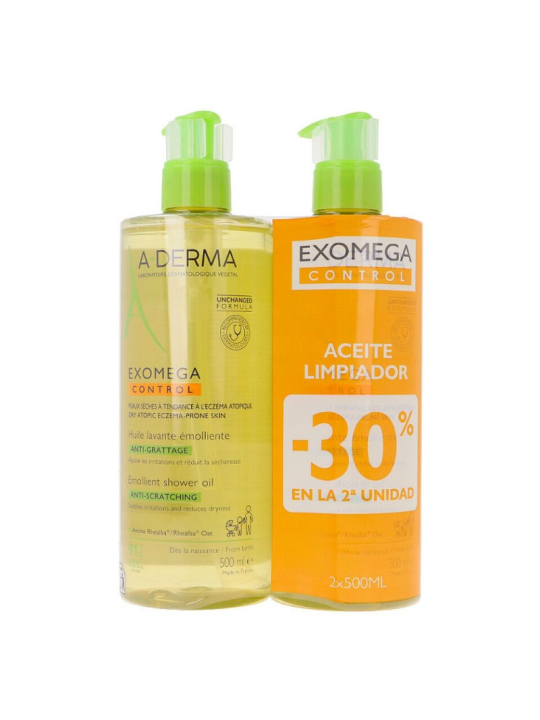 A-derma Exomega Control aceite limpiador emoliente 2 ud -30%