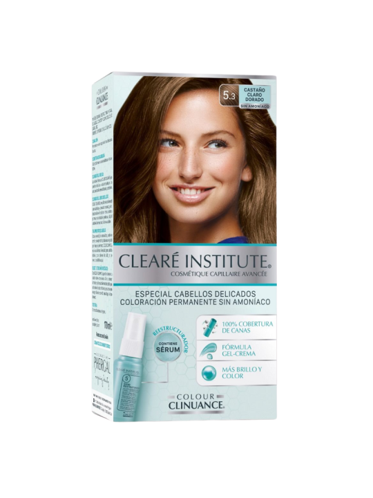 Clearé institute color clinuance 5.3  castaño claro dorado
