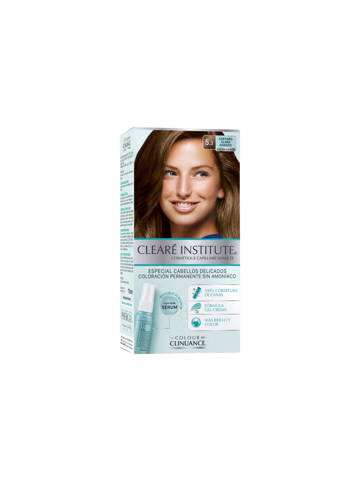 Clearé institute color clinuance 5.3  castaño claro dorado
