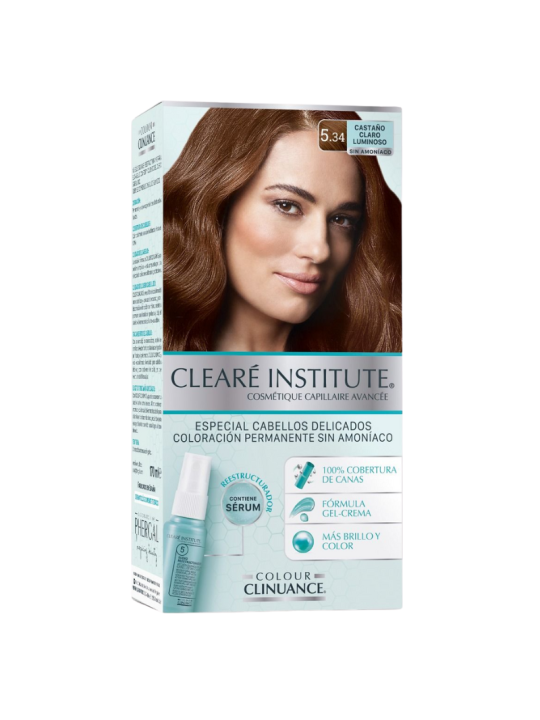 Clearé institute color clinuance 5.34 castaño claro luminoso