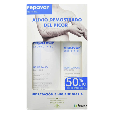 Repavar Atopic piel pack locion 500 ml + 50% gel 750ml