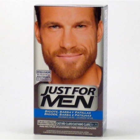 Just for men bigote y barba gel colorante castaño claro