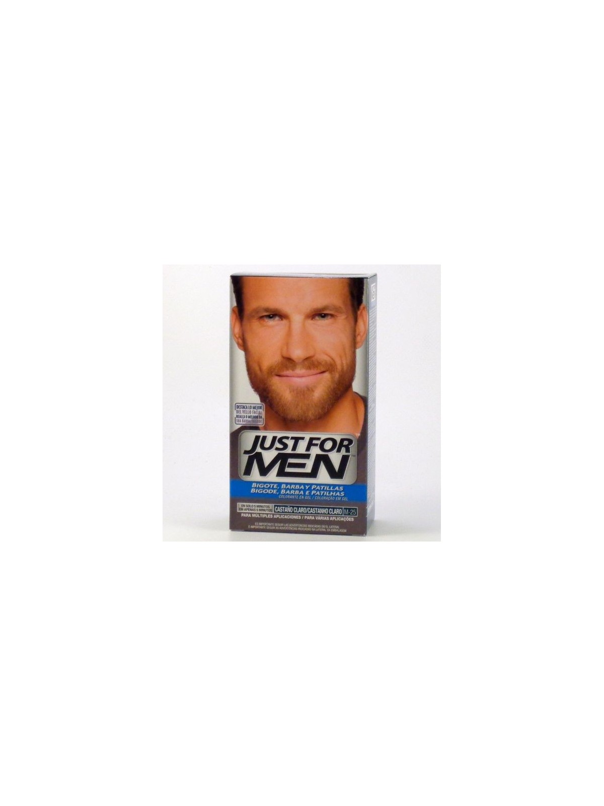 Just for men bigote y barba gel colorante castaño claro