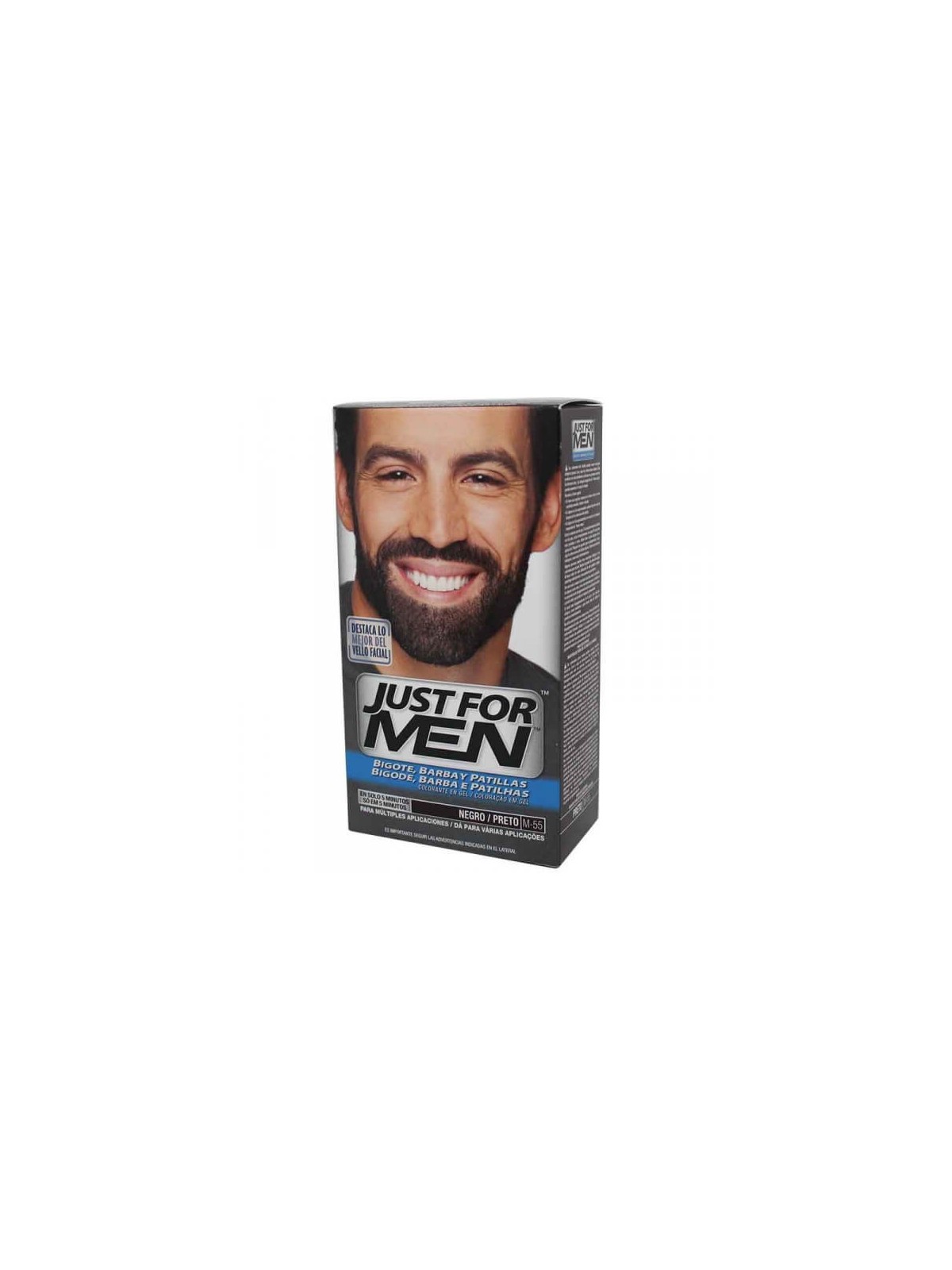 Just for men bigote y barba gel colorante negro
