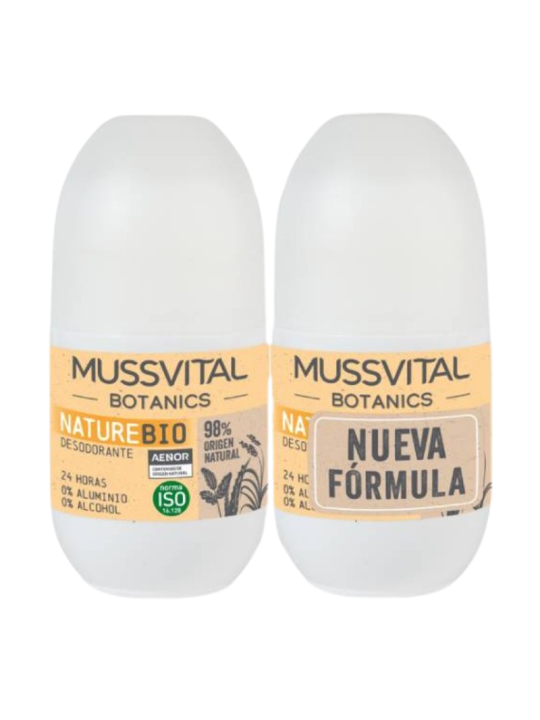 Mussvital desodorante roll-on nature duplo