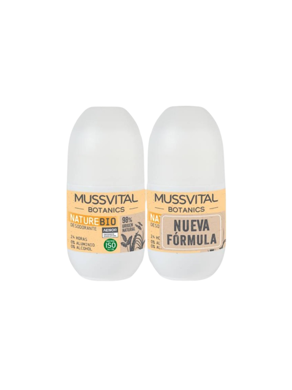 Mussvital desodorante roll-on nature duplo