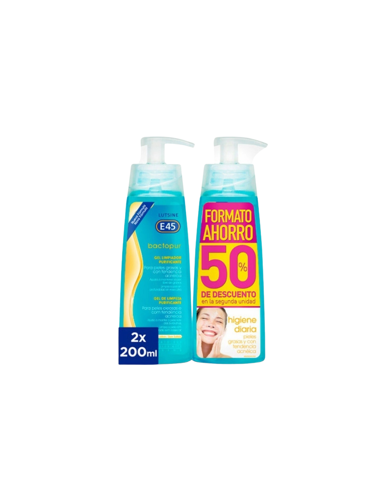 Lutsine e45 bactopur gel limpiador duplo
