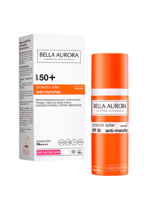 Bella aurora fluido solar spf50 antimanchas piel normal-seca