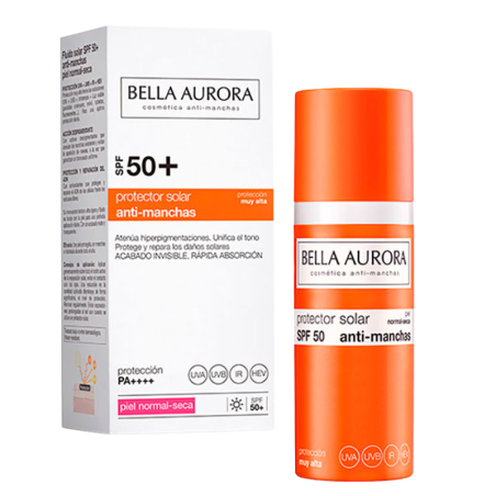 Bella aurora fluido solar spf50 antimanchas piel normal-seca