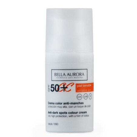 Bella aurora crema color antimanchas spf50+ piel sensible