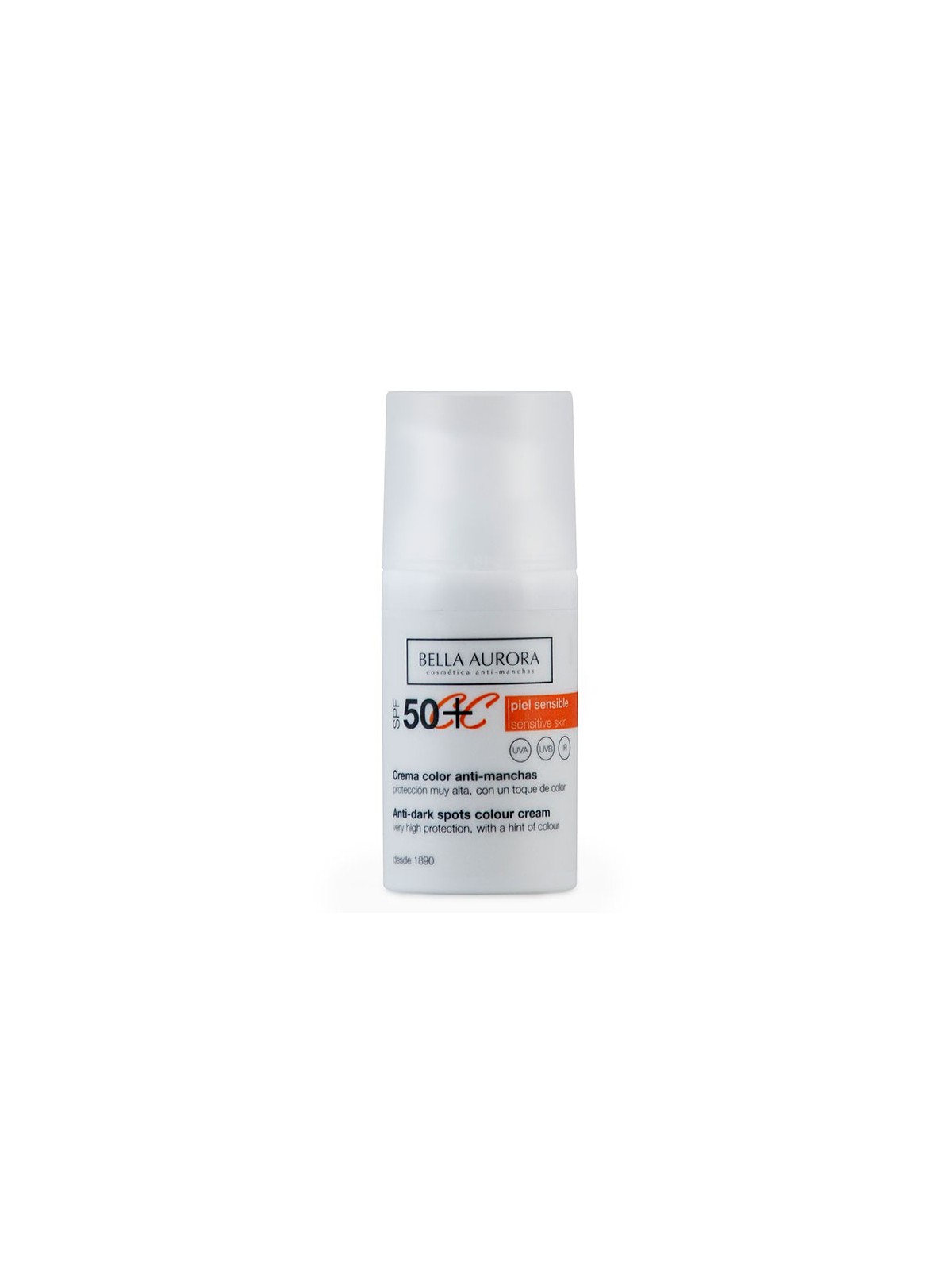 Bella aurora crema color antimanchas spf50+ piel sensible