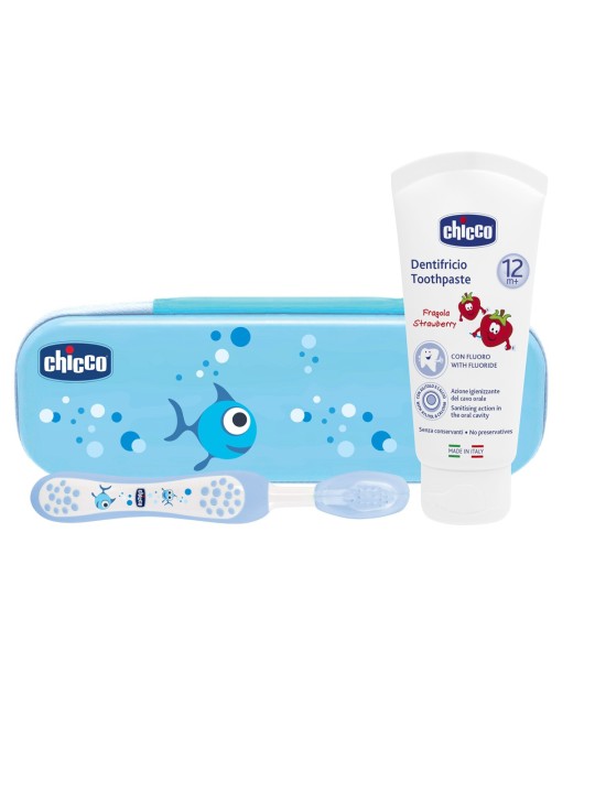 Chicco set denticion azul pasta y cepillo