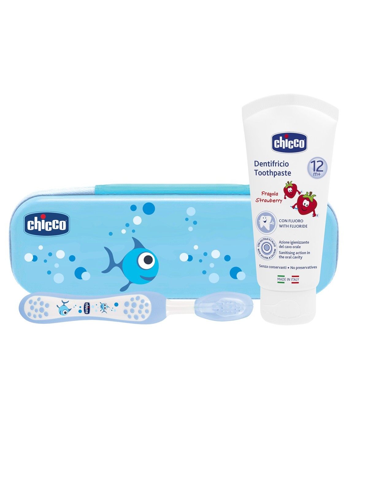 Chicco set denticion azul pasta y cepillo