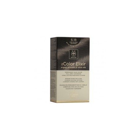 Apivita color elixir 6.18 rubio oscuro ceniza perlado