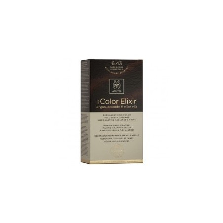 Apivita color elixir 6.43 rubio oscuro cobrizo dorado