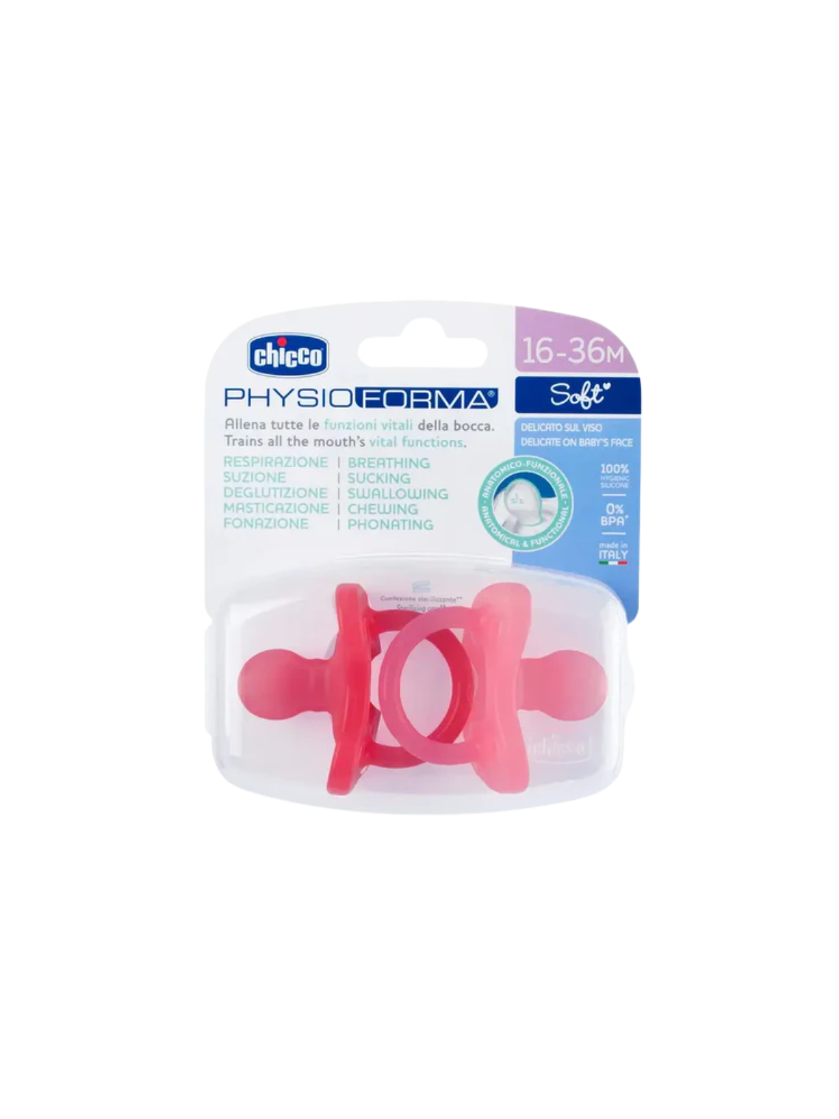Chicco chupete silicona physio soft todogoma +12m rosa (2uds)