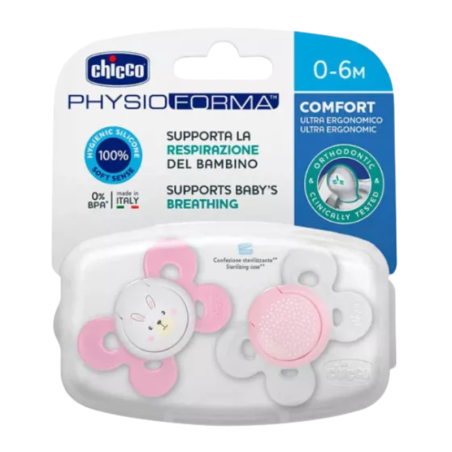 Chicco chupete physio comfort tetina silicona niña 0-6m