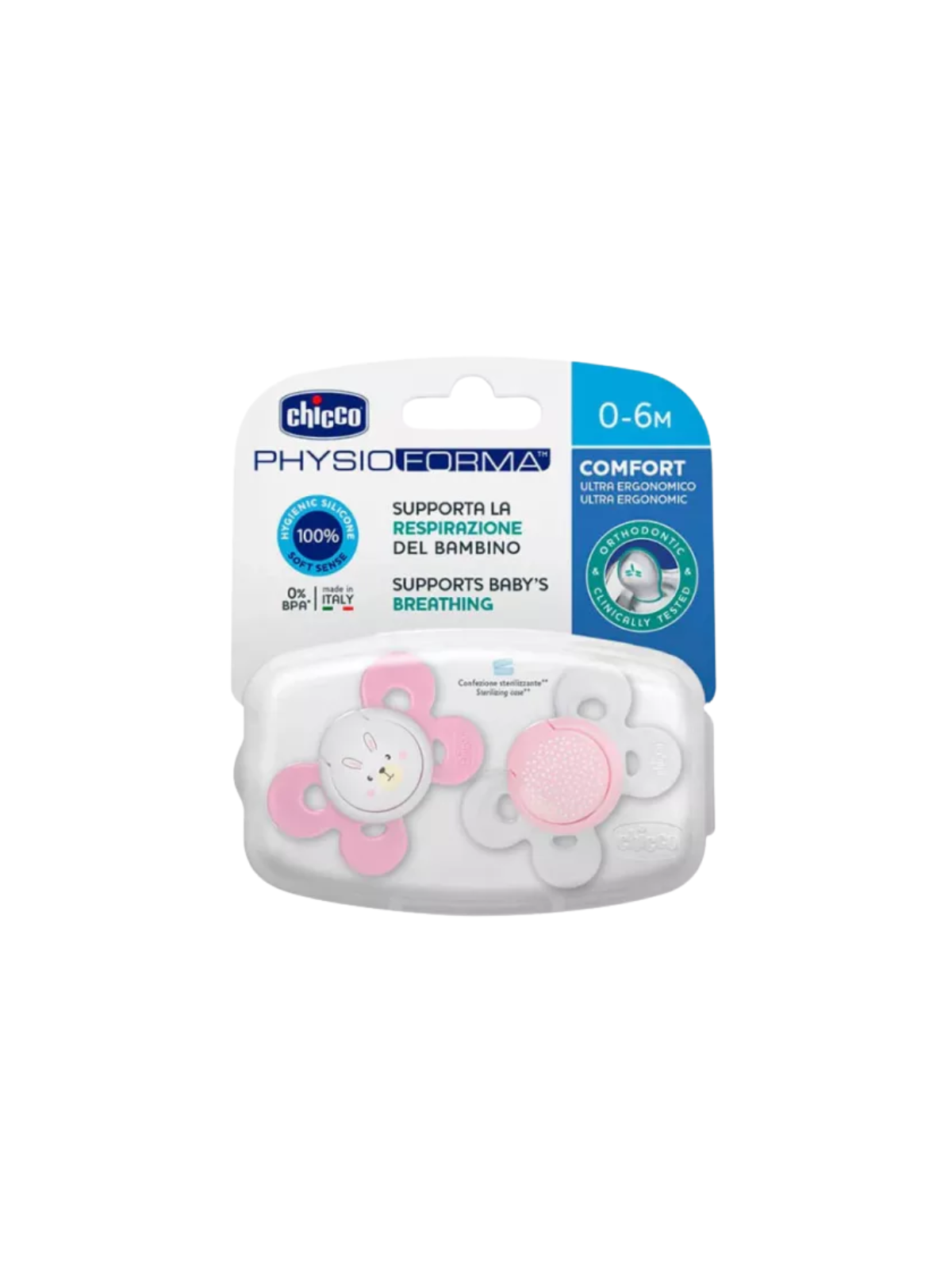Chicco chupete physio comfort tetina silicona niña 0-6m