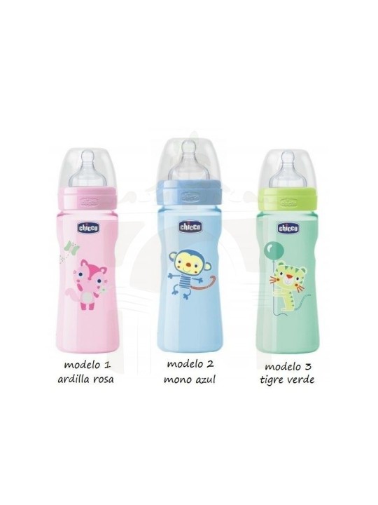 Chicco biberon well-being tetina silicona 250 ml +2m flujo medio