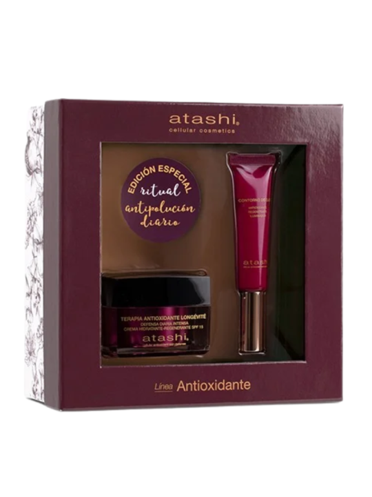 Atashi cellular cofre línea antioxidante contorno e hidratante