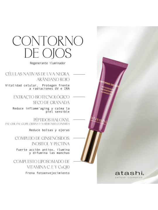 Atashi cellular cofre línea antioxidante contorno e hidratante