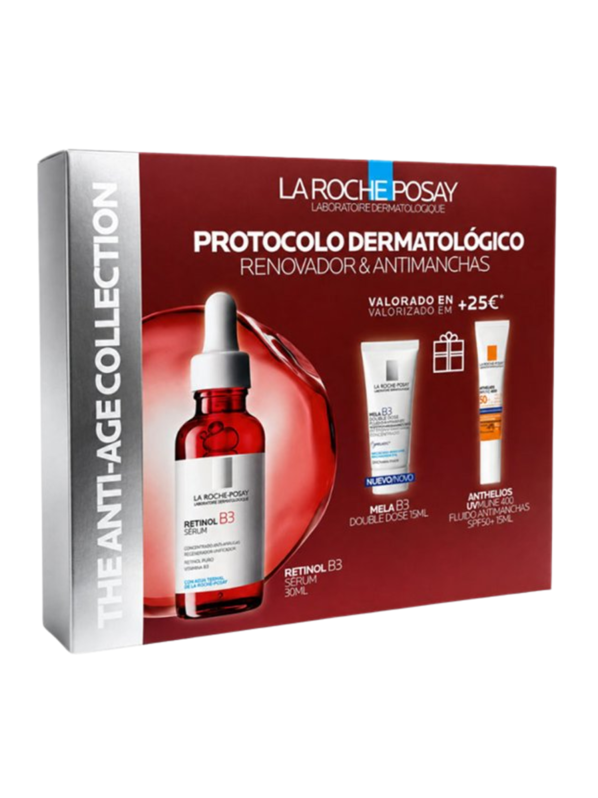 La Roche-Posay Pack Retinol B3 Sérum 30 ml + Mela B3 Double Dose 15 ml + Anthelios UVMune 400 Antimanchas SPF50+ 15 ml