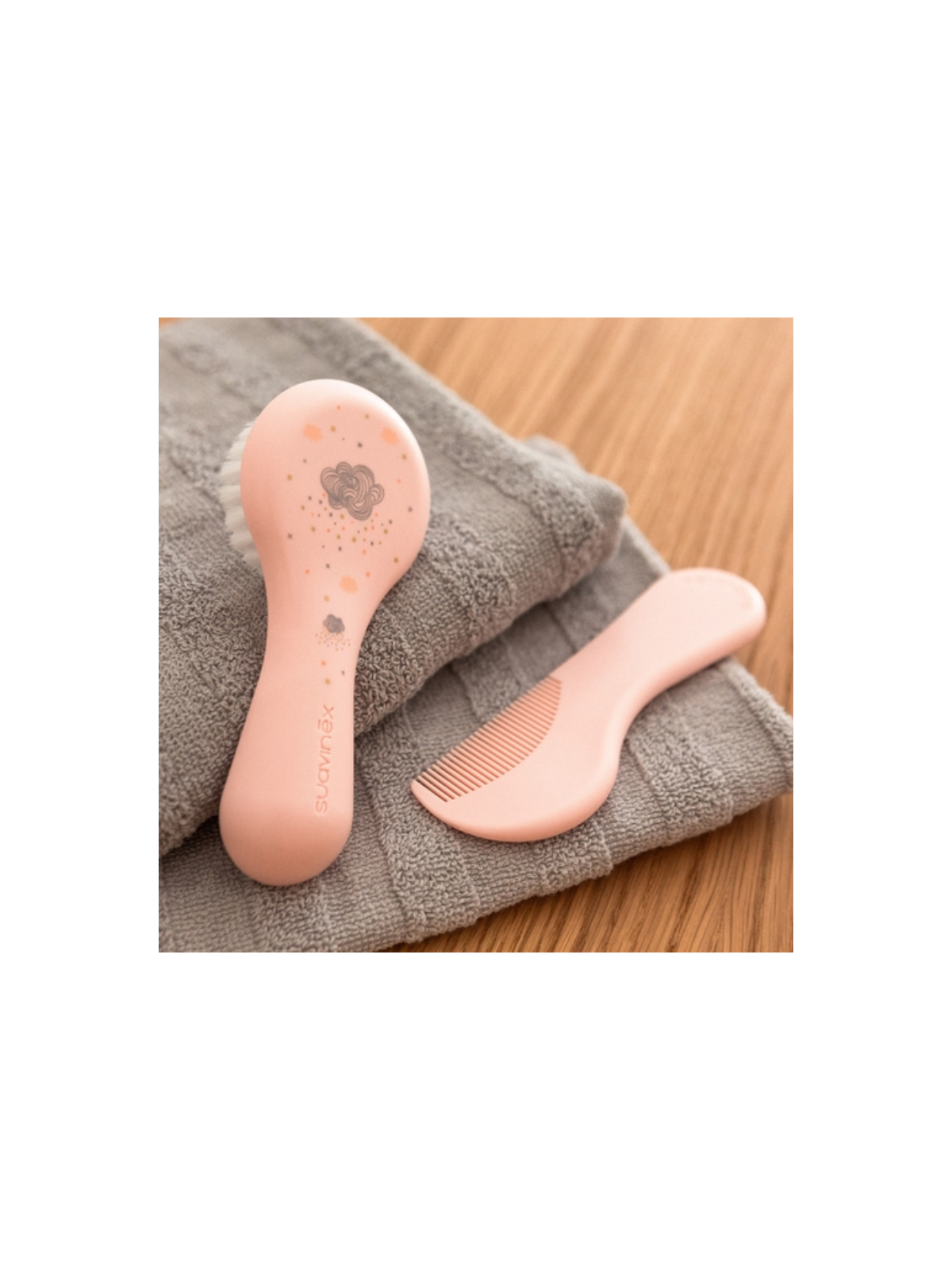 Suavinex set cepillo y peine rosa