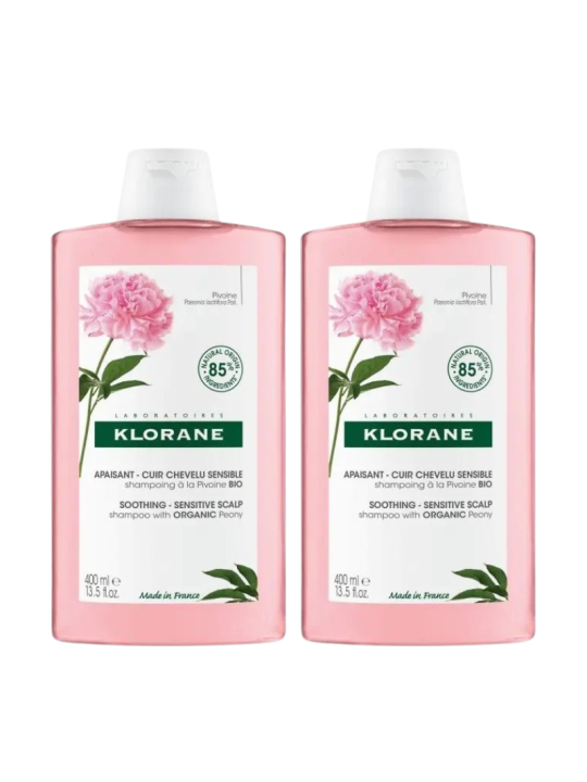 Klorane duplo champu al exto peonia calmante 400 ml + 400 ml