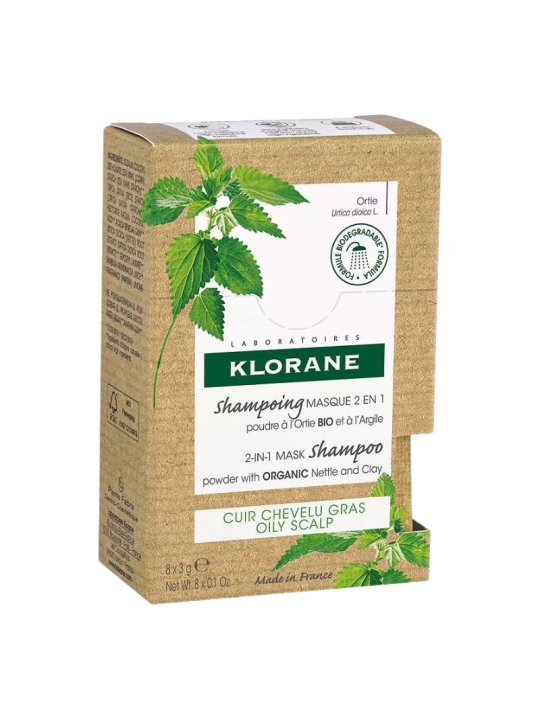 Klorane champu mascarilla 2 en 1 polvo a la ortiga y a la arcilla