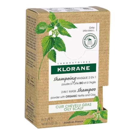 Klorane champu mascarilla 2 en 1 polvo a la ortiga y a la arcilla