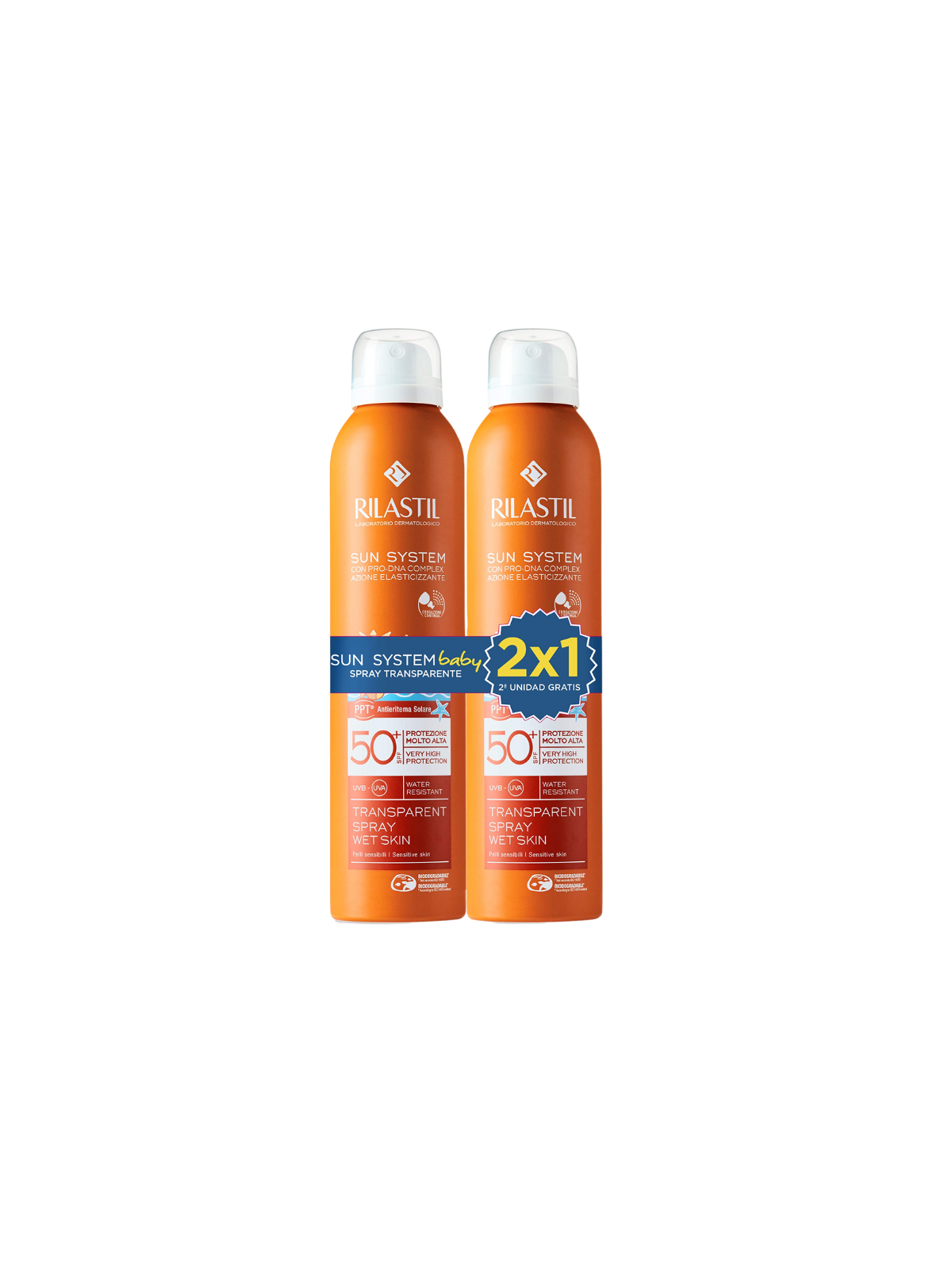 Rilastil sun system baby transparente spray spf 50+ duplo 200 ml