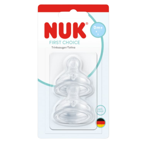 Nuk tetina first choice 0m+ flujo S 2uds