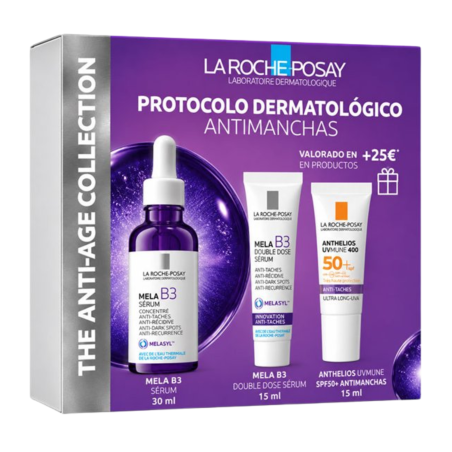 La Roche-Posay Pack Mela B3 Sérum 30 ml + Mela B3 Double Dose 15 ml + Anthelios UVMune 400 Antimanchas SPF50+ 15 ml