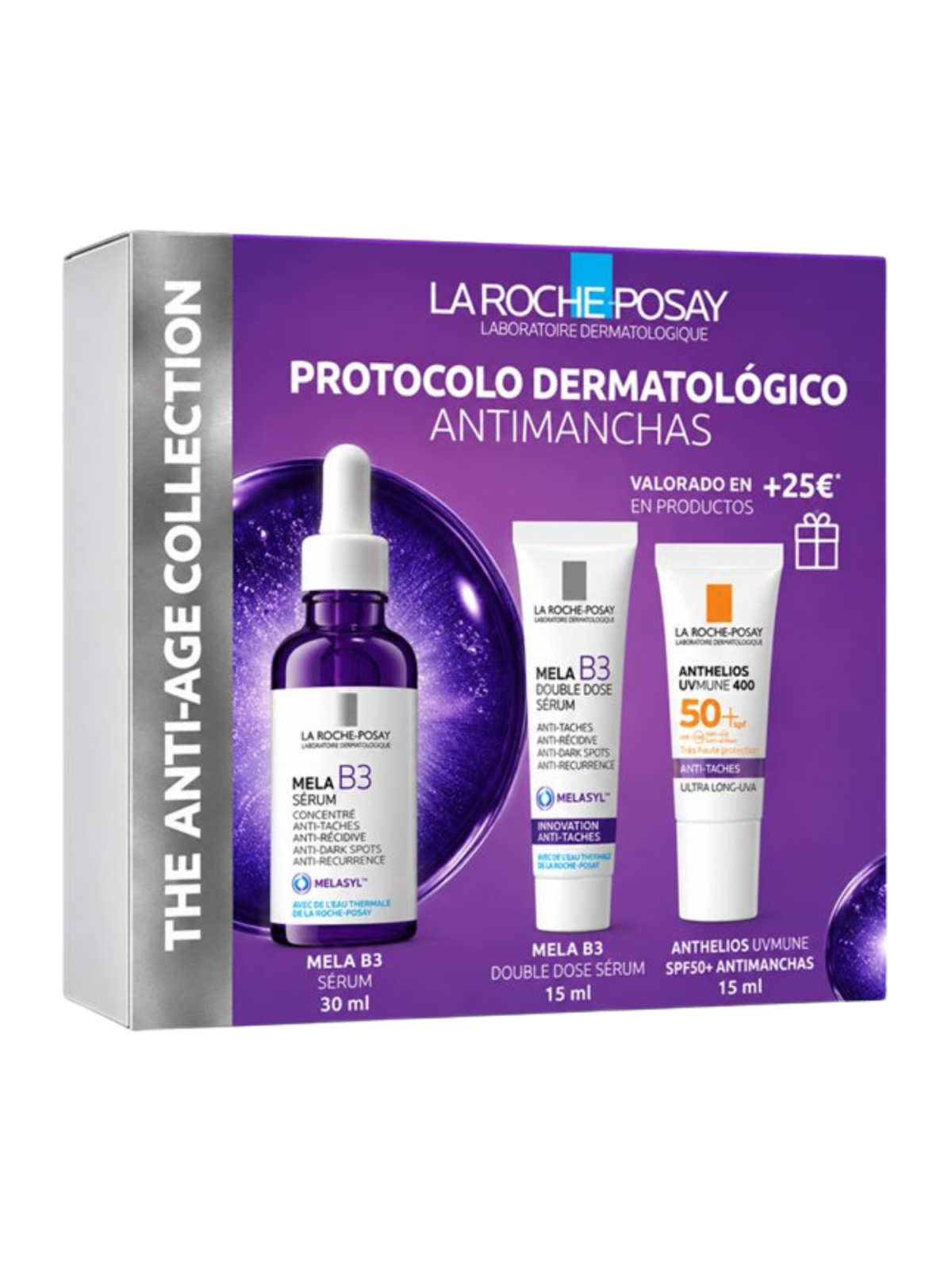 La Roche-Posay Pack Mela B3 Sérum 30 ml + Mela B3 Double Dose 15 ml + Anthelios UVMune 400 Antimanchas SPF50+ 15 ml
