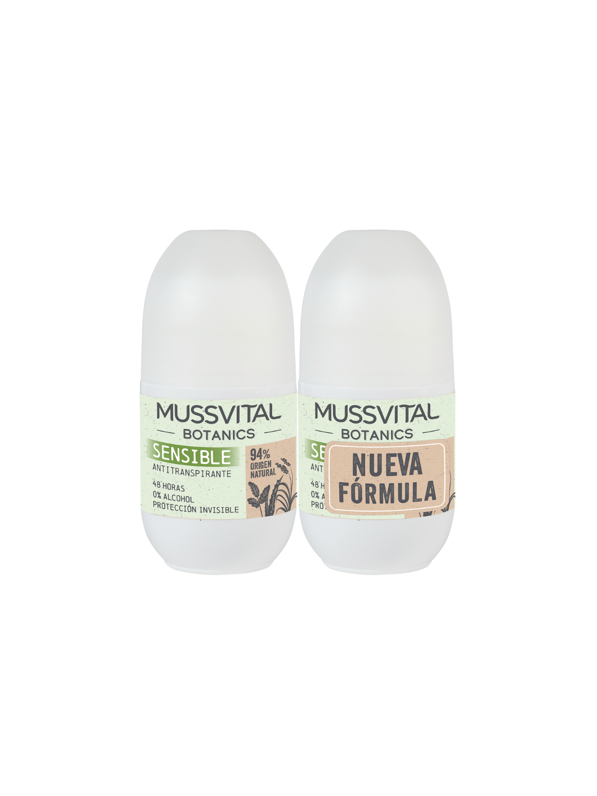 Mussvital botanics duplo desodorante roll-on sensible 75 ml 2ª unidad 50%