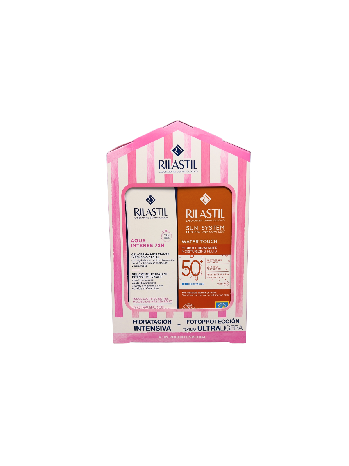 Rilastil pack verano sun system water touch spf50 + aqua intense 72h