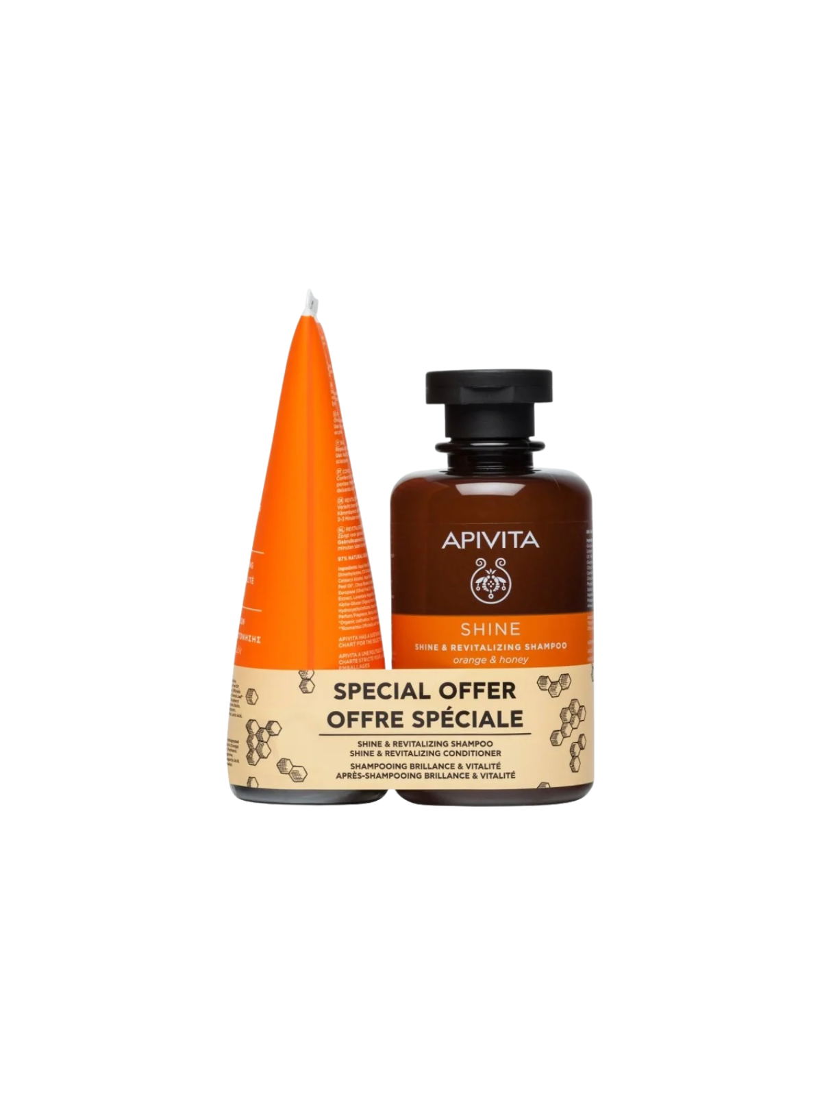 Apivita champu revitalizante naranja & miel + acondicionador