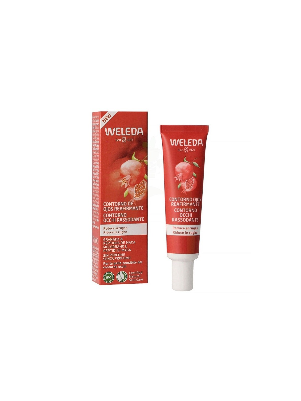Weleda contorno de ojos reafirmante de granada y péptidos de maca 1 envase de 12 ml
