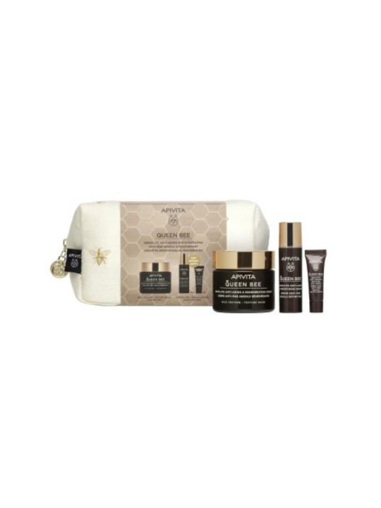 Apivita neceser queen bee crema rica 50ml + queen bee serum 10ml  + crema antiedad 2ml